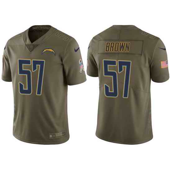 Mens Chargers jatavis brown olive 2017 salute to service jersey